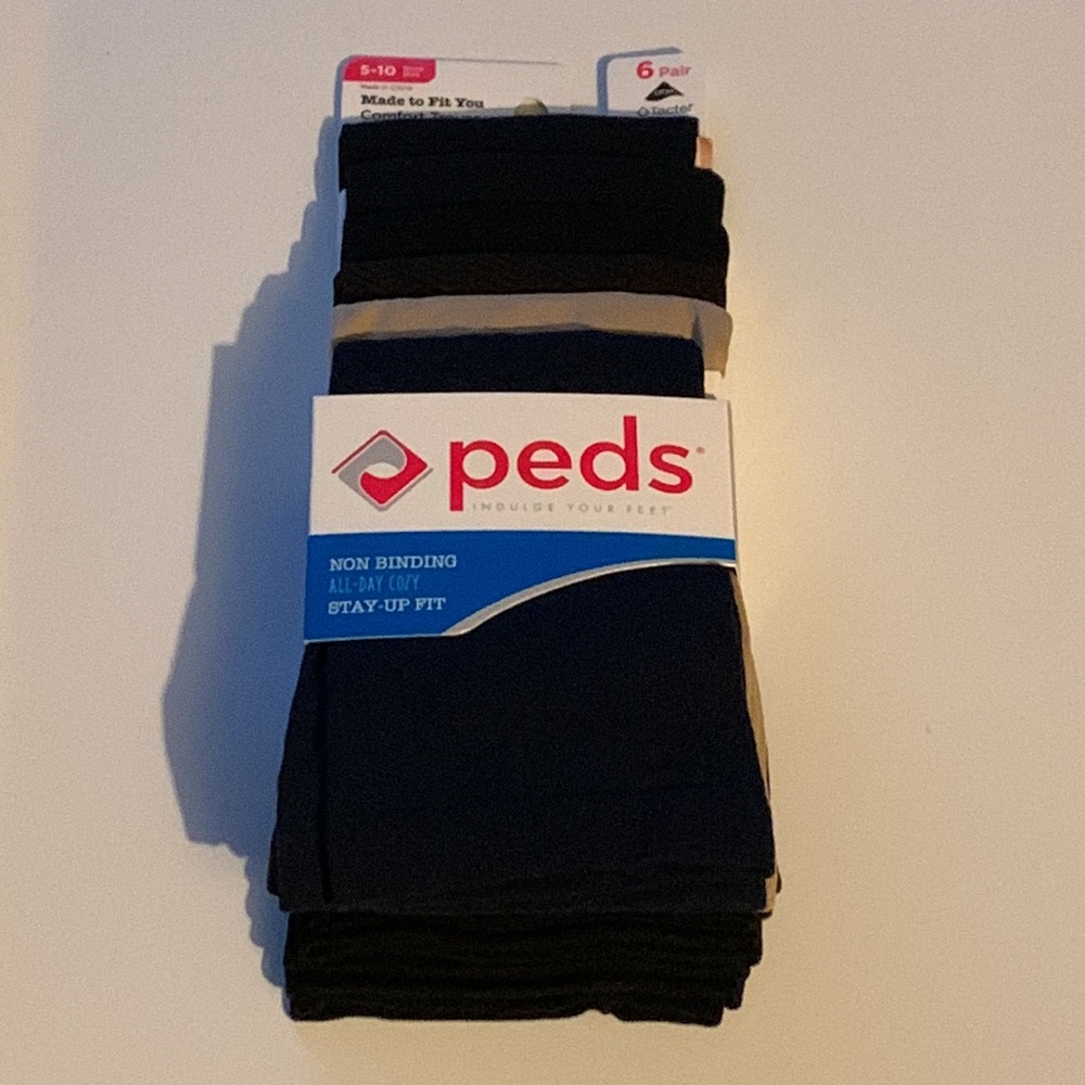 Peds 6 pack non-binding comfort trouser socks NWT